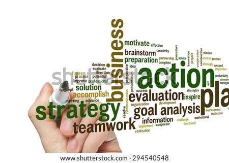 Action plan concept word cloud background