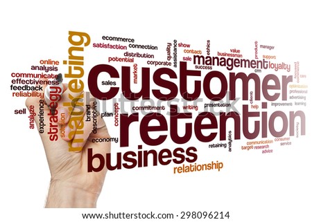 Customer retention word cloud
