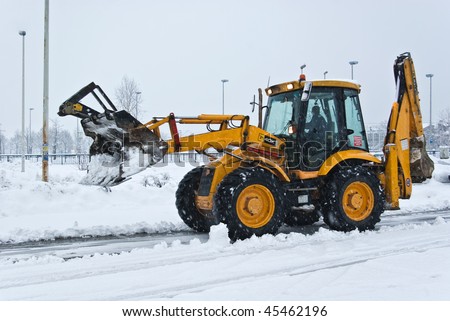 Clip Art Snow Plow. stock photo : yellow snow plow
