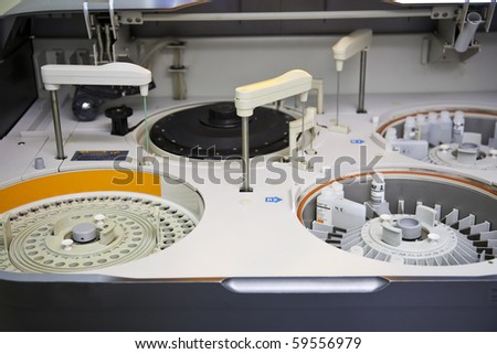 modern robotical machine for centrifuge blood and urine testing