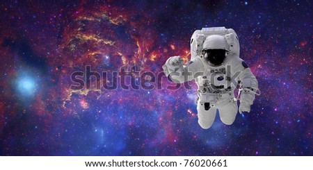 High quality isolated composite astronaut in space