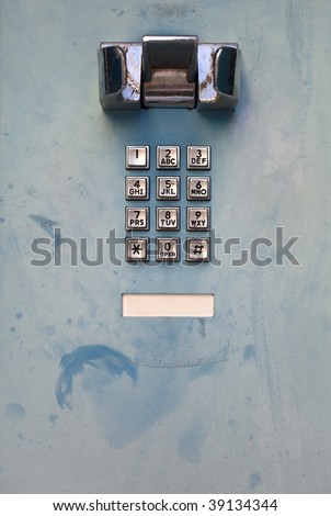 The keypad of a public telephone