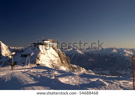 Winter lodge and ski areal, Austria