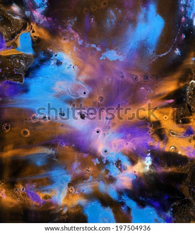 Space dream - Abstract ink blob - digital edit painting background