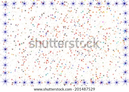 Stars frame with multicolored stars on a white background inside
