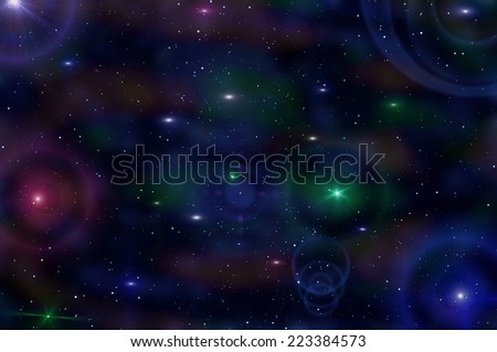 Colorful abstract space background with stars and nebulae. Can be used as wallpaper.