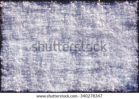Beautiful abstract decorative background with a pattern of white lines and spots, similar to the white fluffy snow on a black background with a frame in grunge style
