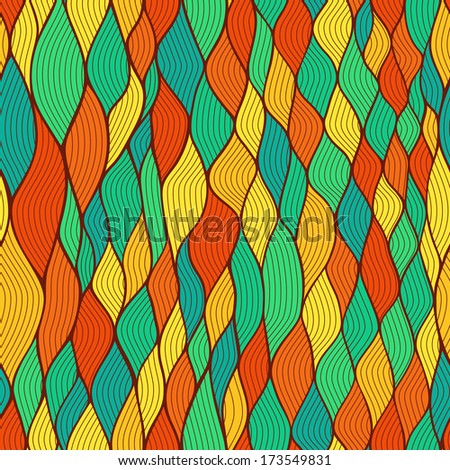 Seamless wave hand-drawn pattern, waves background (seamlessly tiling).Can be used for wallpaper, pattern fills, web page background,surface textures. Gorgeous seamless wave background