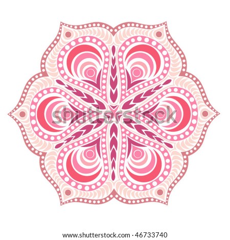 stock vector Indian ornament kaleidoscopic floral pattern mandala