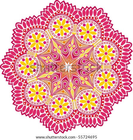 stock vector : ornamental round lace flower