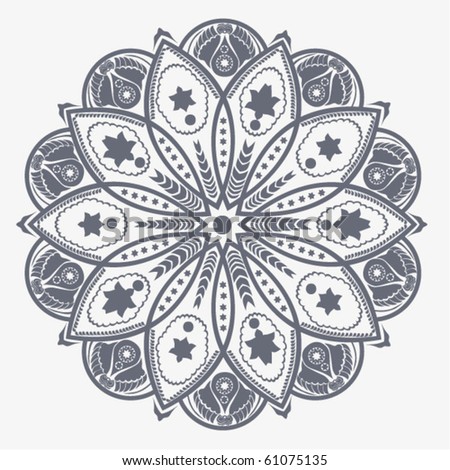 Ornamental Round Lace Flower Stock Vector Illustration 61075135