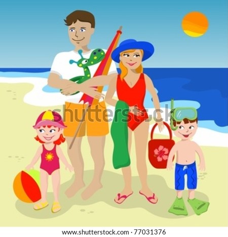 Family at the beach