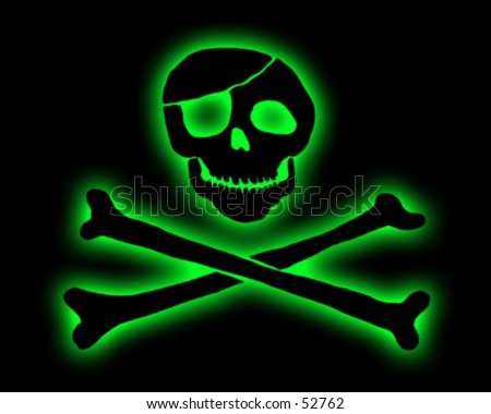 Glowing pirate skull