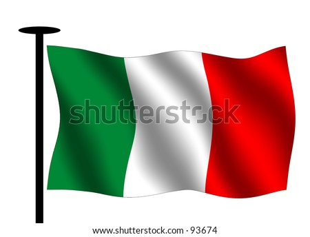italian flag. Waving Italian flag with