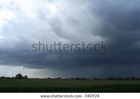 Landscape with threatening clouds.