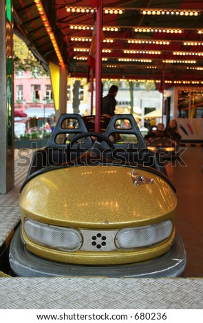 A bumping car at a funfair