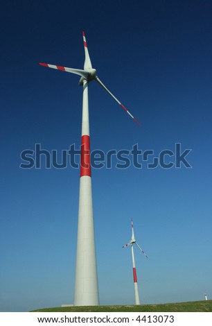Two windmills at a wind farm