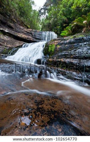 Lady Barron Falls, Mt Field National Park, Tasmania, Australia; in autumn