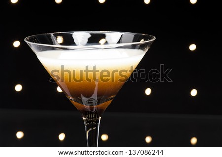Coffee Martini cocktail in an disco setting
