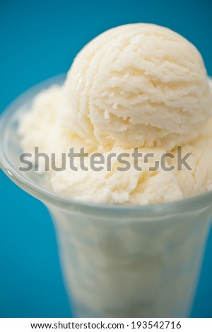 Vanilla ice cream in a glass without decoration