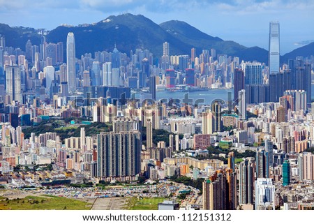 downtown of Hong Kong city