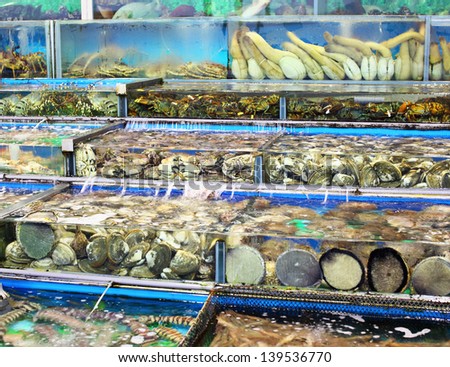 Seafood market in Hong Kong