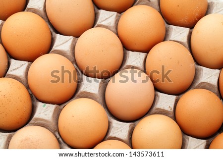 Farm egg in paper container