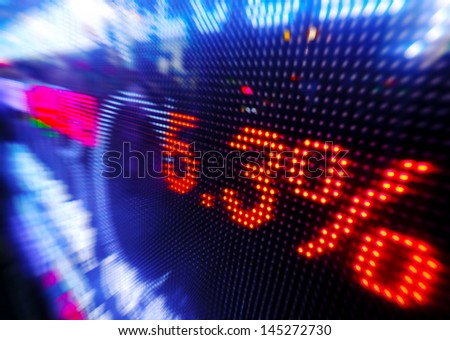 Stock market price drop display