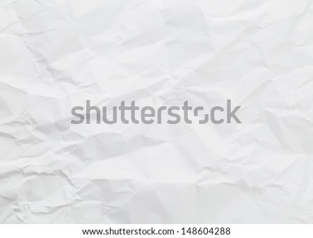 White wrinkled paper background texture