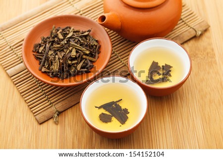 Chinese dried tea leave and drink