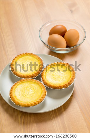 Egg tart and eggs