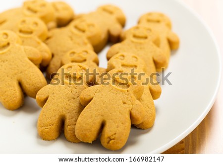 Gingerbread cookies on plate