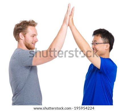 Man give high five for each other