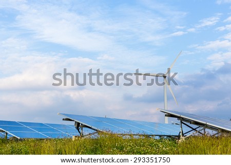 Wind turbine and solar panel
