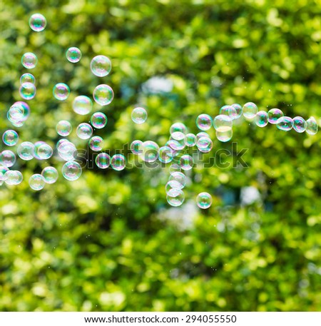 Rainbow bubbles from the bubble blower