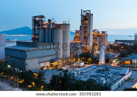 Petrochemical industry on sunset