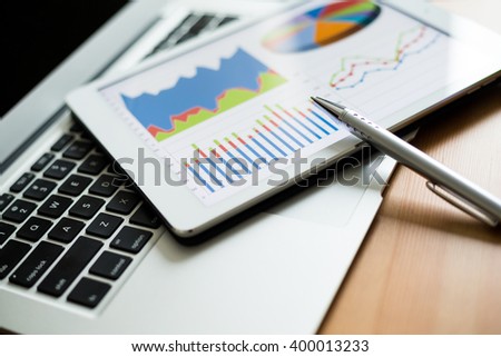 Tablet computer and financial charts