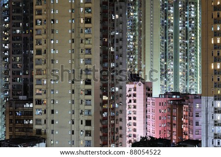 crowded buildings in Hong Kong