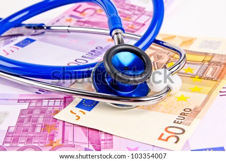 stethoscope on euro bills
