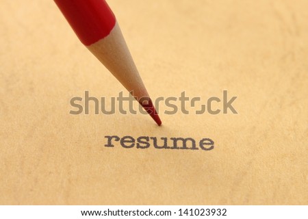 Pencil on resume text