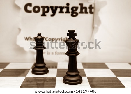 Copyright and chess concept