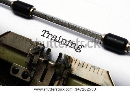 Training text on typewriter