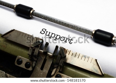 Support text on typewriter