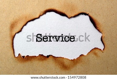 Service text on paper hole