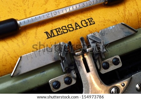 Message text on typewriter