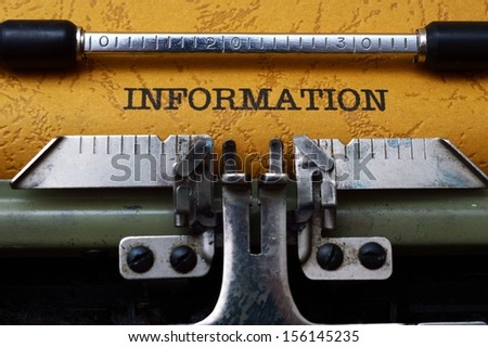 Information text on typewriter