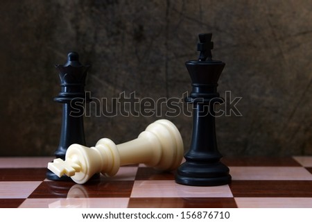 Chess against grunge background