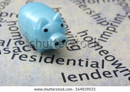 Piggy bank and real estate concept