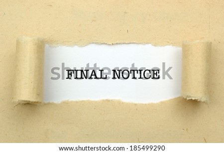Final notice
