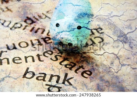 Piggy bank and estate bank concept